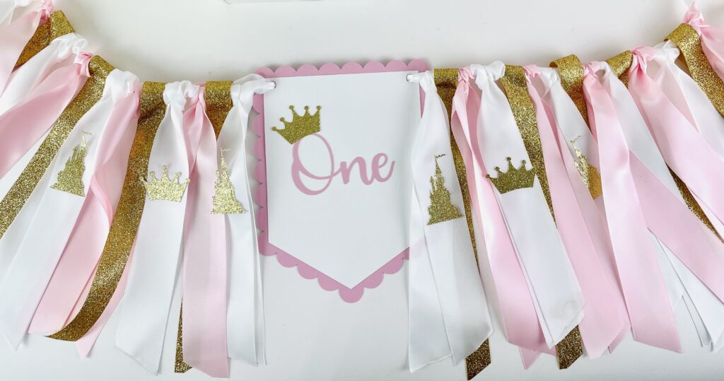 Princess one first birthday high chair banner