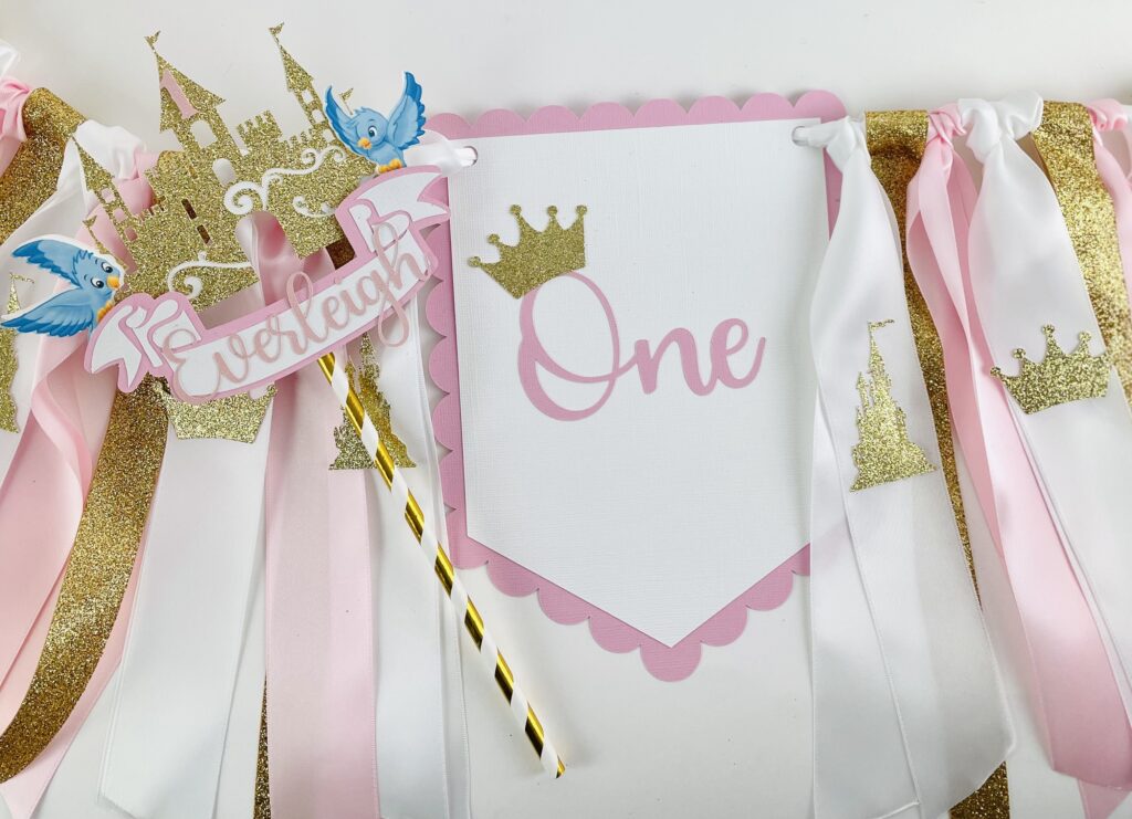 Princess one first birthday high chair banner