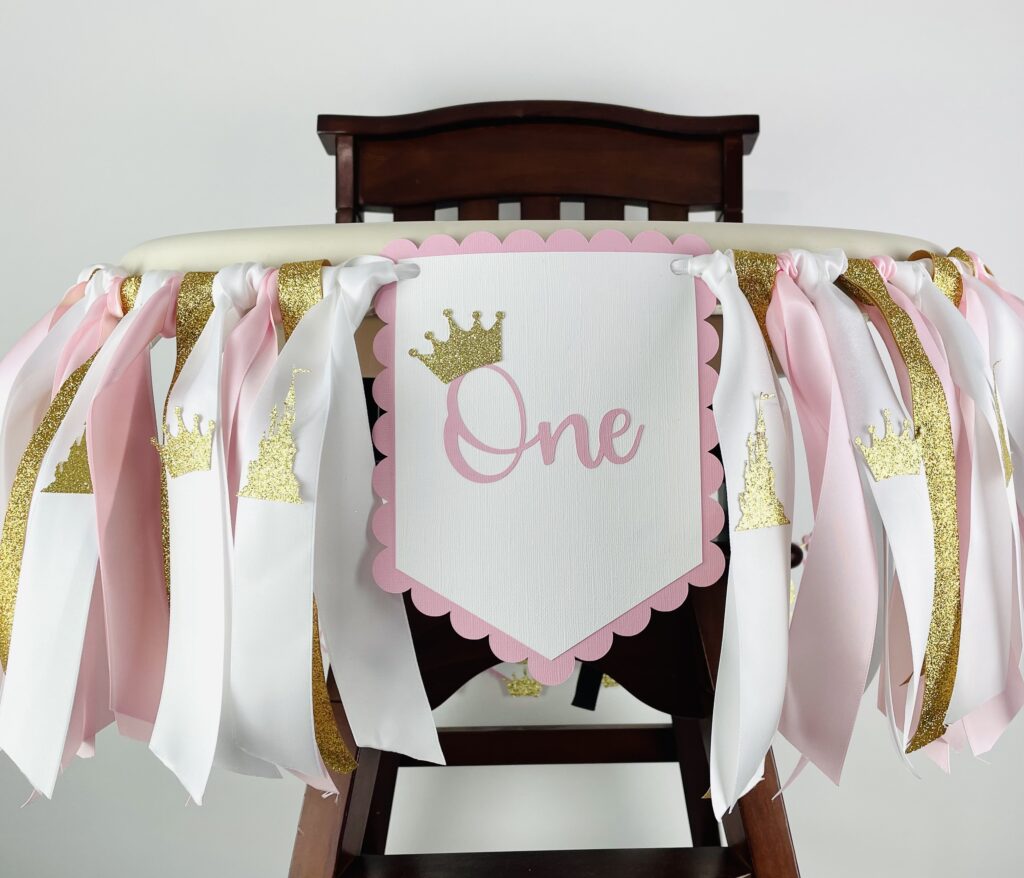 Princess one first birthday high chair banner