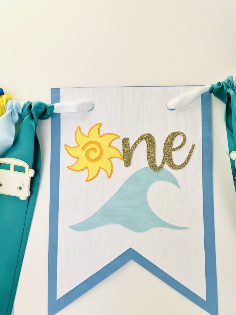 SURF HIGHCHAIR BANNER, Beach Party Decorations, 1st Birthday