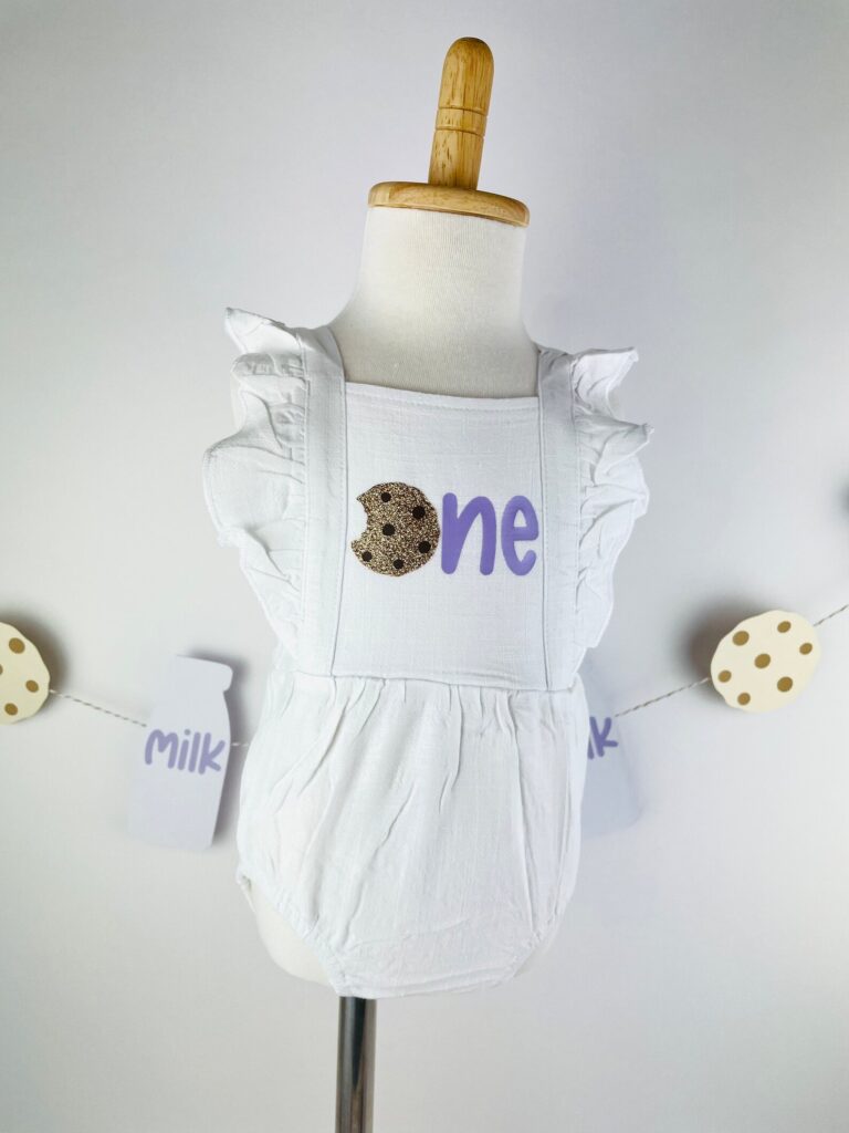 purple cookie romper